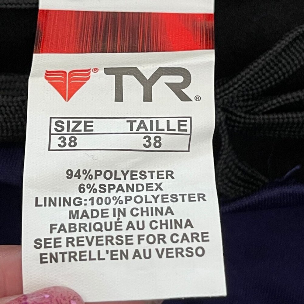 TYR Phoenix Splice Racer Mens Briefs Swimming Navy White RPX7A Size 38 - $42 - Picture 4 of 6